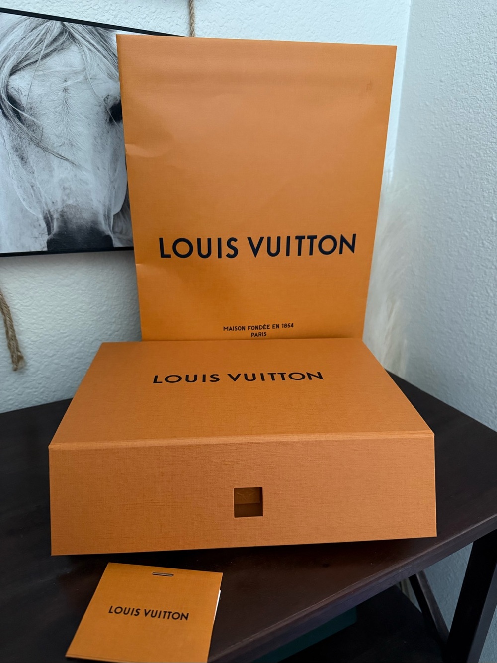 Louis Vuitton Orange Box and Shopping Bag Set